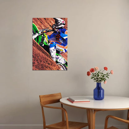 James Stewart Motorcycle Cross Country Driver Idol Poster Wall Art Print Home Wall Decor