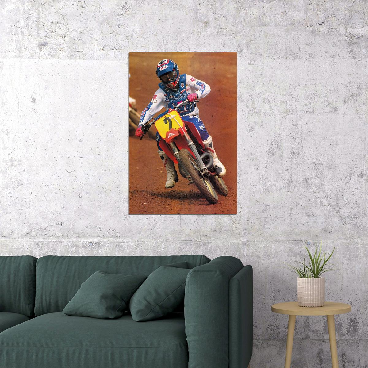 Ricky Johnson Motorcycle Cross Country Racer Star Poster Wall Art Print Home Wall Decor