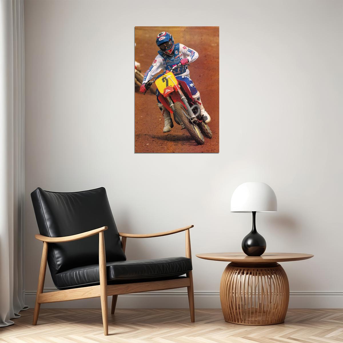 Ricky Johnson Motorcycle Cross Country Racer Star Poster Wall Art Print Home Wall Decor