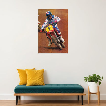 Ricky Johnson Motorcycle Cross Country Racer Star Poster Wall Art Print Home Wall Decor