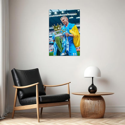 Oleksandr Zinchenko Manchester League Champions 2021/22 Poster Wall Art Print Home Wall Decor