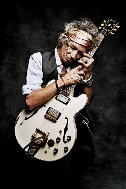 Portrait Of British Guitarist Keith Richards Poster Wall Art Print Home Wall Decor