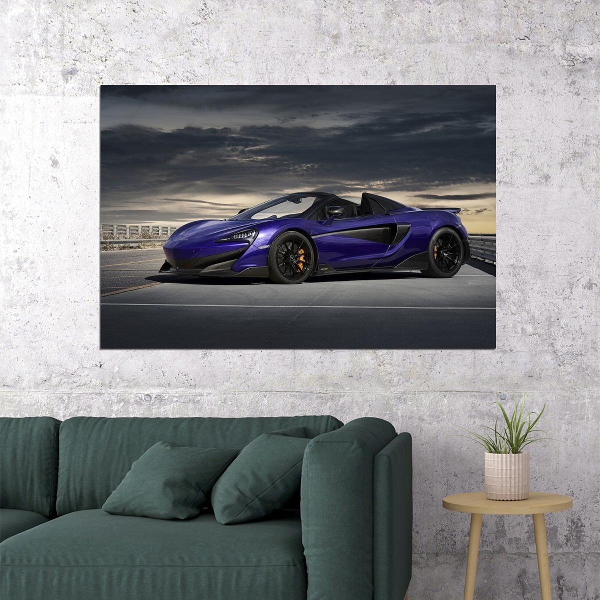 Mclaren 600lt Spider Racing Car Sports Car Poster Wall Art Print Home Wall Decor