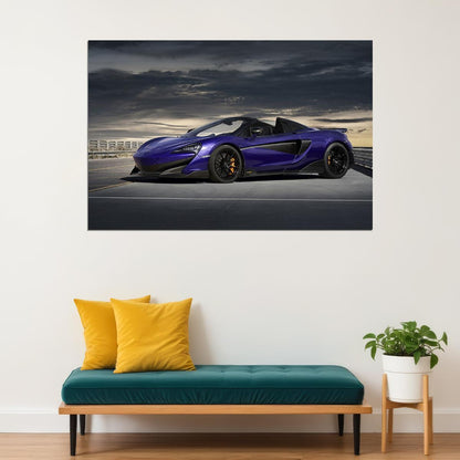 Mclaren 600lt Spider Racing Car Sports Car Poster Wall Art Print Home Wall Decor