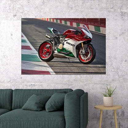 Ducati 1299 Race Track Racing Motorcycle Poster Wall Art Print Home Wall Decor