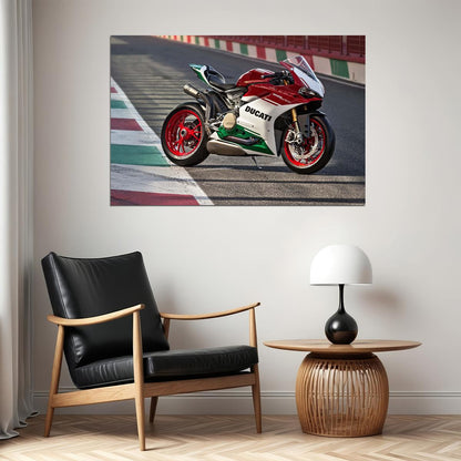 Ducati 1299 Race Track Racing Motorcycle Poster Wall Art Print Home Wall Decor