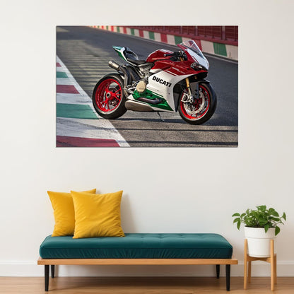 Ducati 1299 Race Track Racing Motorcycle Poster Wall Art Print Home Wall Decor