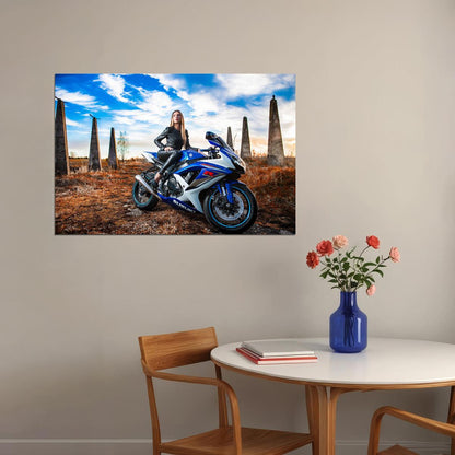 Suzuki Gsx R Sports Motorcycle Racing Bike Poster Wall Art Print Home Wall Decor