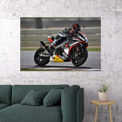 Aprilia Rsv4 Racing Motorcycle Speed Fast Poster Wall Art Print Home Wall Decor