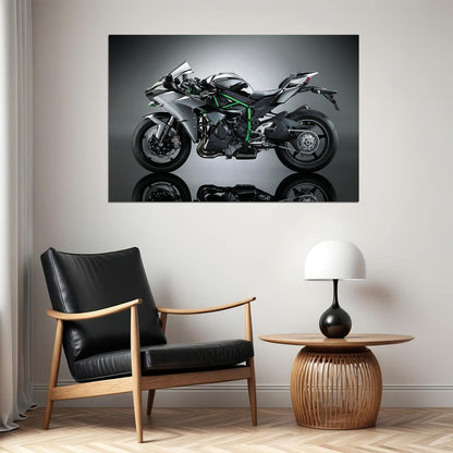 Kawasaki Ninja H2 Luxury Motorcycle Speed Poster Wall Art Print Home Wall Decor