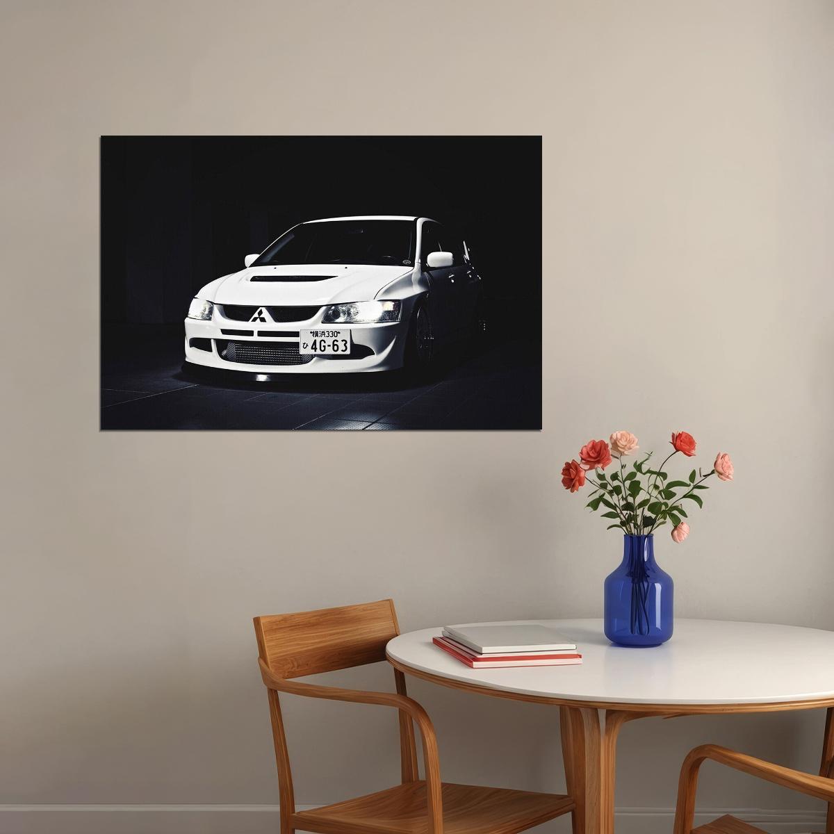 Lancer Evolution Evo Mitsubishi Super Racing Car Poster Wall Art Print Home Wall Decor