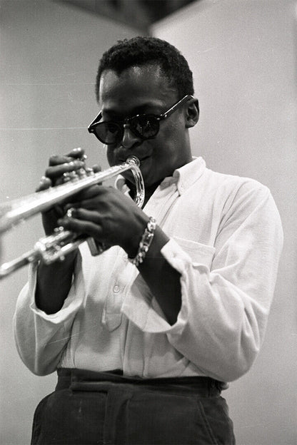 Miles Davis Trumpet Playing Composer Poster Wall Art Print Home Wall Decor