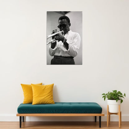 Miles Davis Trumpet Playing Composer Poster Wall Art Print Home Wall Decor