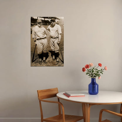 Lou Gehrig And Babe Ruth Poster Wall Art Print Home Wall Decor