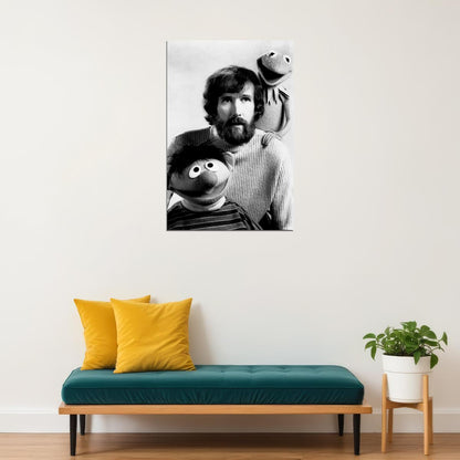 Jim Henson With Kermit The Frog And Ernie Poster Wall Art Print Home Wall Decor