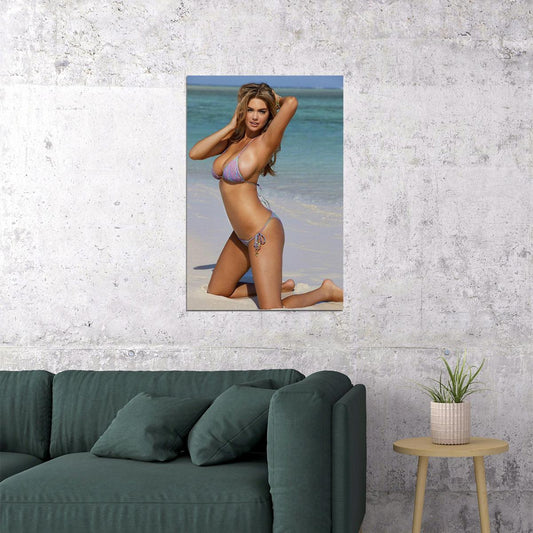 Kate Upton Hot Model Sandy Beach Photo Room Poster Wall Art Print Home Wall Decor - xonomax