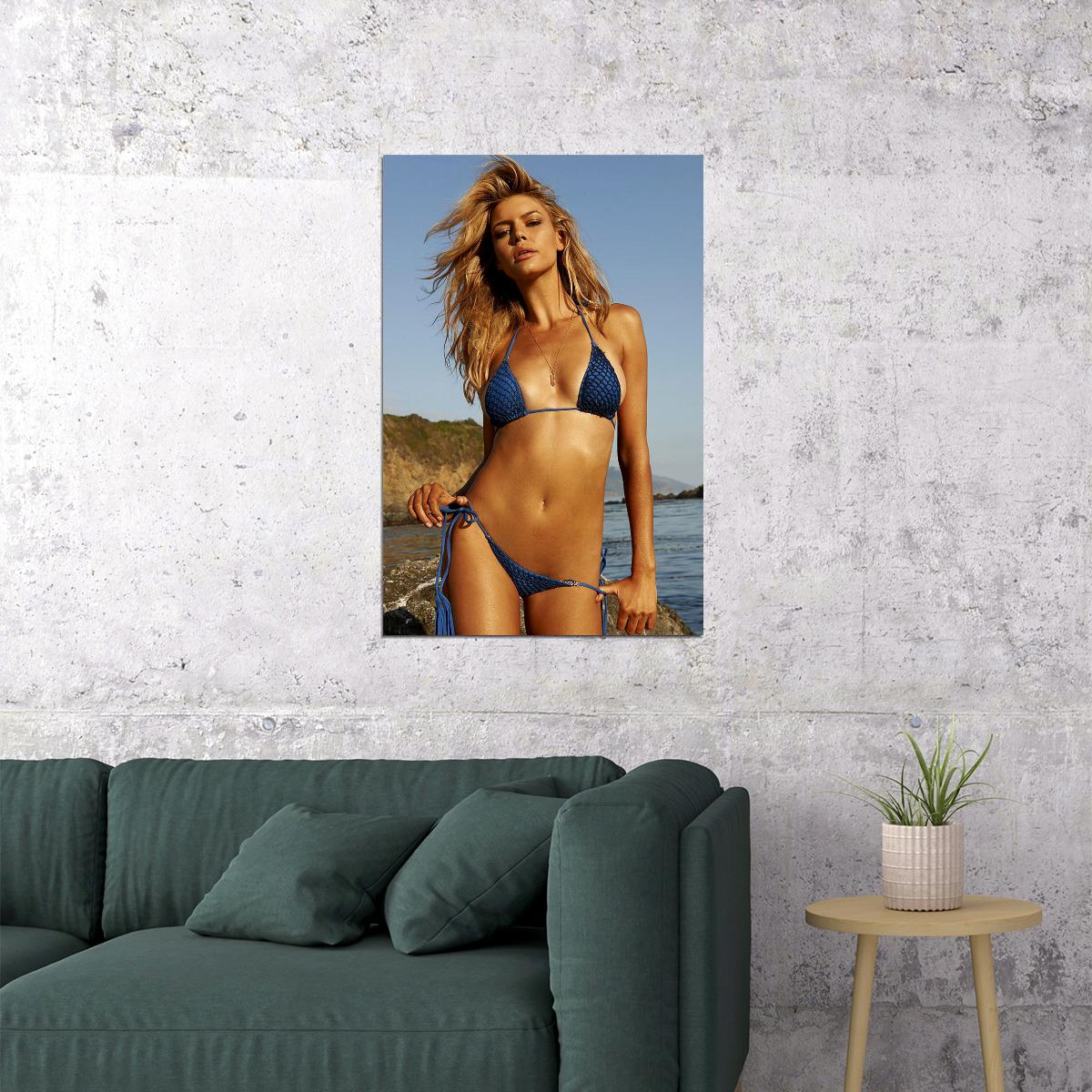 Kelly Rohrbach Beach Photo Sports Swimsuit Model Poster Wall Art Print Home Wall Decor