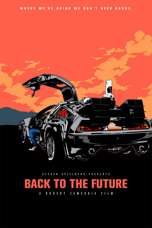Back To The Future Delorean Movie Poster Wall Art Print Home Wall Decor - xonomax