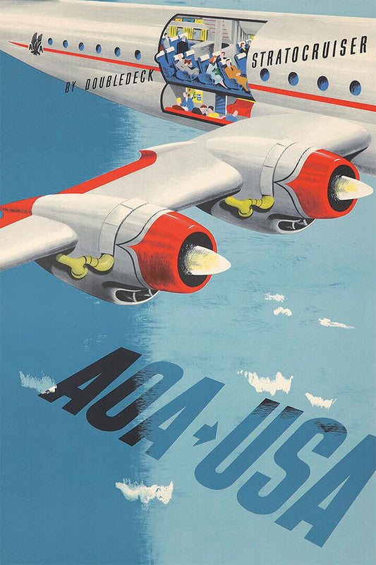 American Airlines Vintage Travel Poster Wall Art Print Home Wall Decor