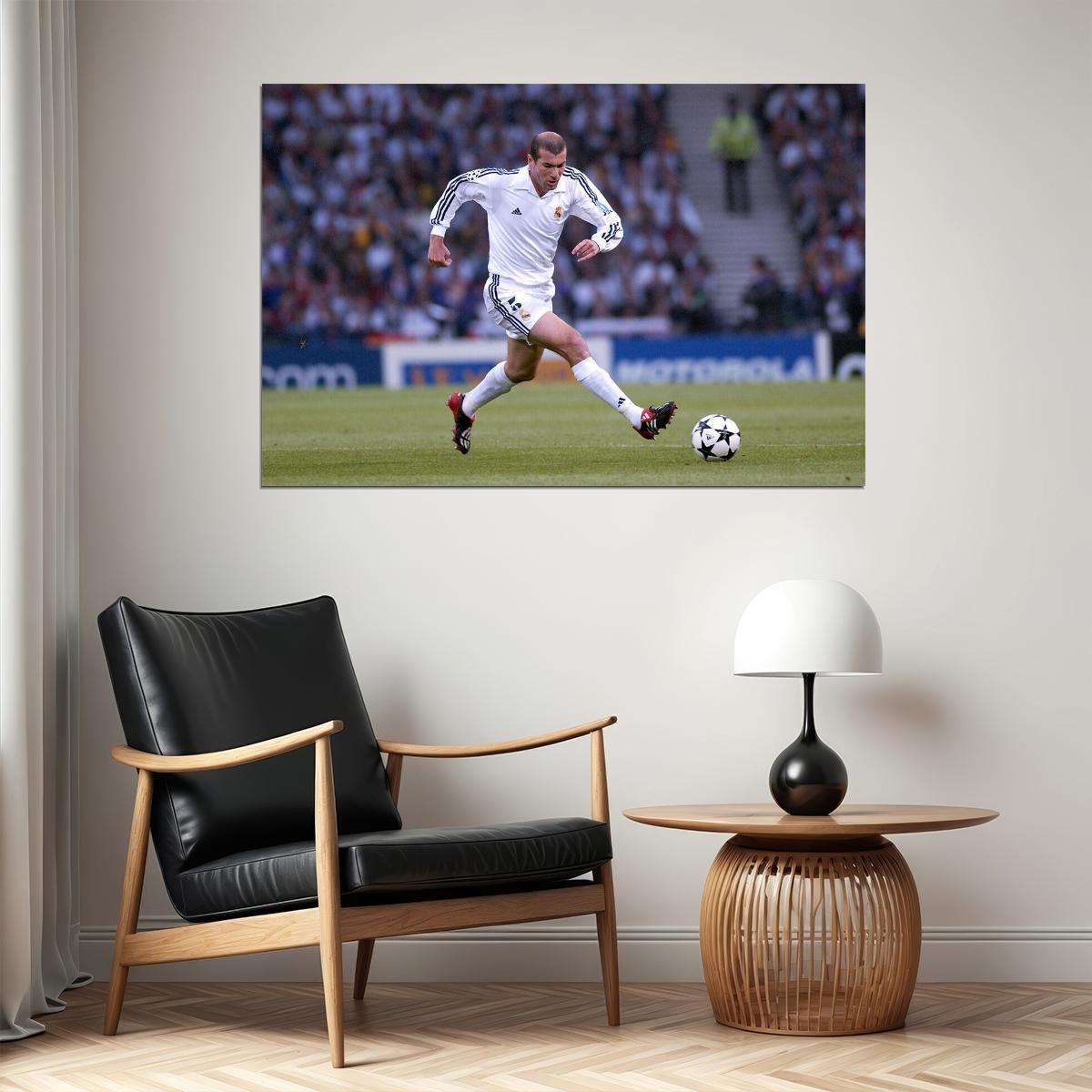 Zinedine Zidane French Coach And Former Football Player Poster Wall Art Print Home Wall Decor