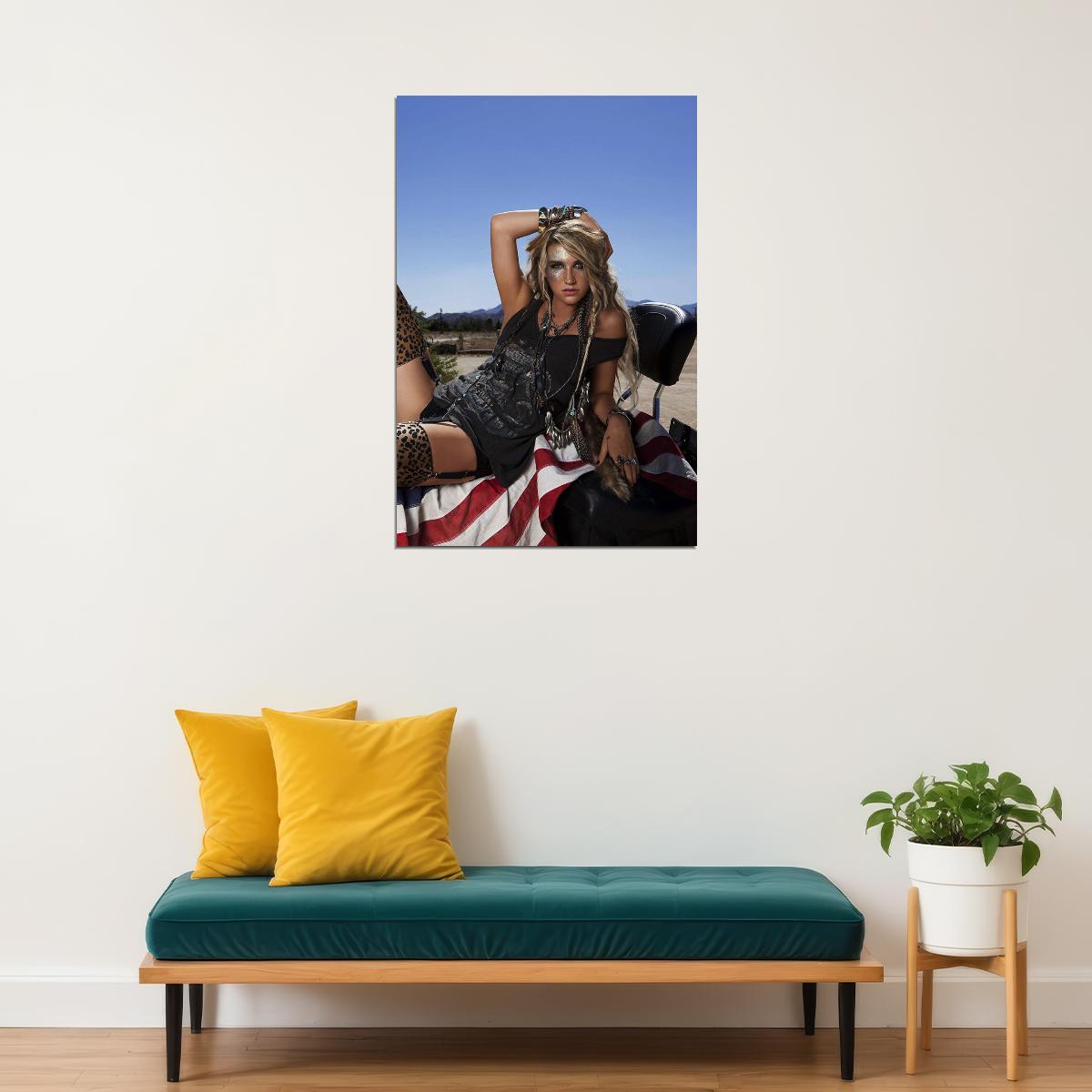 Kesha American Pop Singer Rapper And Songwriter Poster Wall Art Print Home Wall Decor