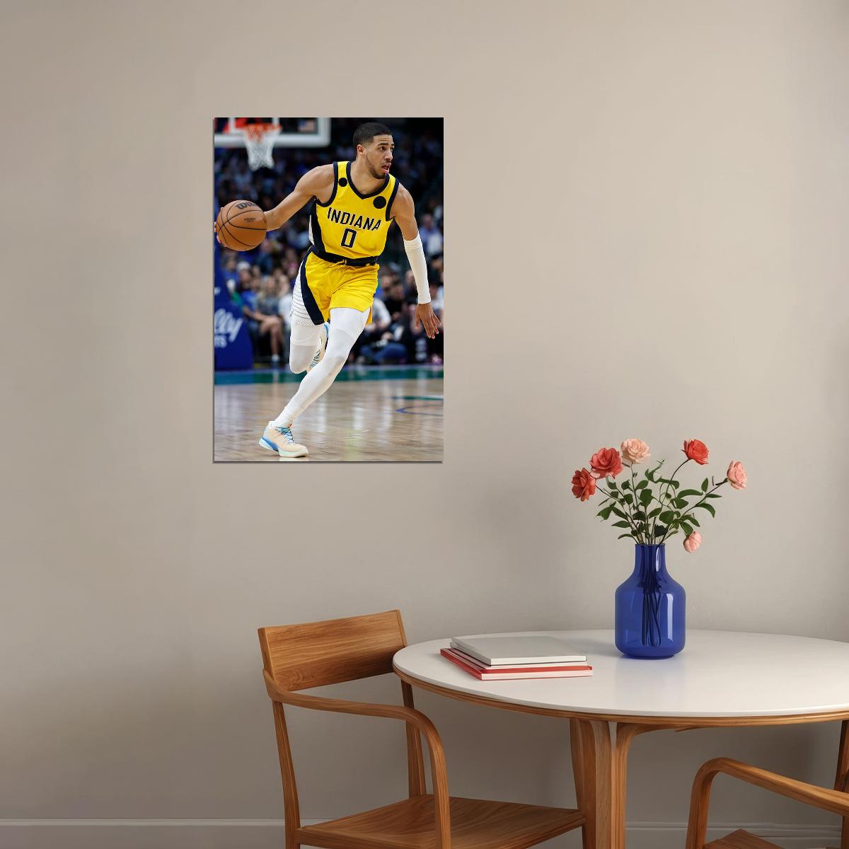 Indiana Pacers Basketball Team Tyrese Haliburton Athlete Poster Wall Art Print Home Wall Decor