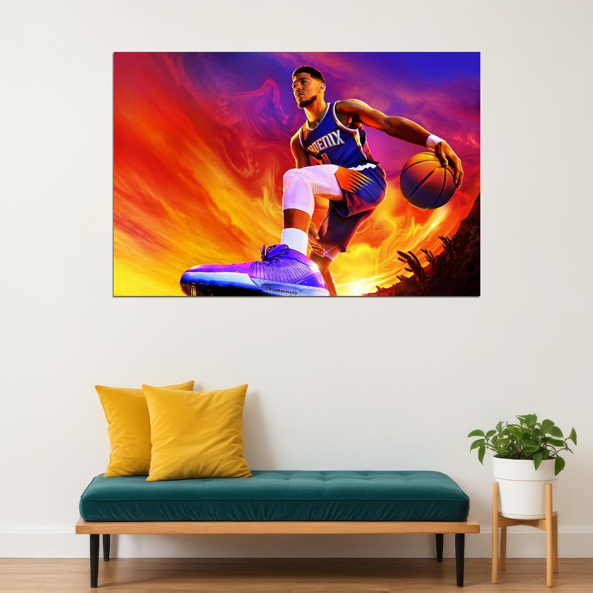 Devin Booker Basketballer Phoenix Suns Team Poster Wall Art Print Home Wall Decor