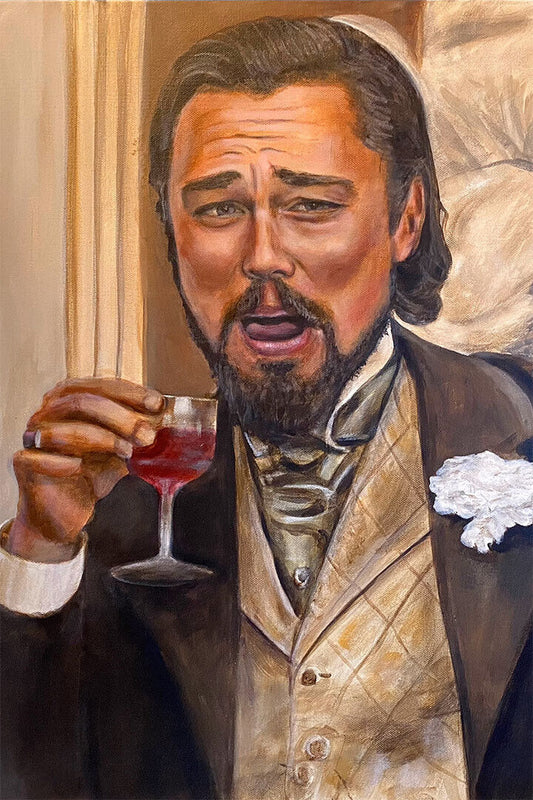 Leonardo Dicaprio Laughing Oil Paint Poster Wall Art Print Home Wall Decor