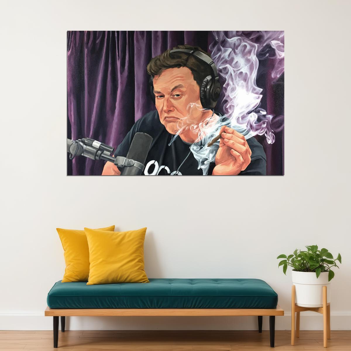 Elon Musk Smoking Weed Technology Entrepreneur Poster Wall Art Print Home Wall Decor