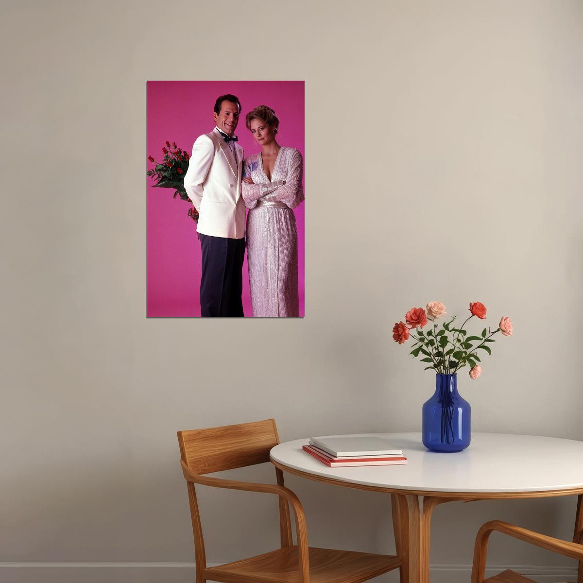 Bruce Willis Cybil Shepherd Moonlighting Movie Poster Wall Art Print Home Wall Decor - xonomax