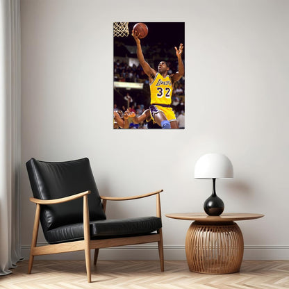 Magic Johnson American Basketball Match Poster Wall Art Print Home Wall Decor