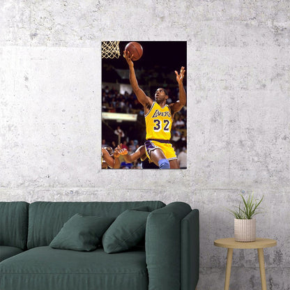 Magic Johnson American Basketball Match Poster Wall Art Print Home Wall Decor