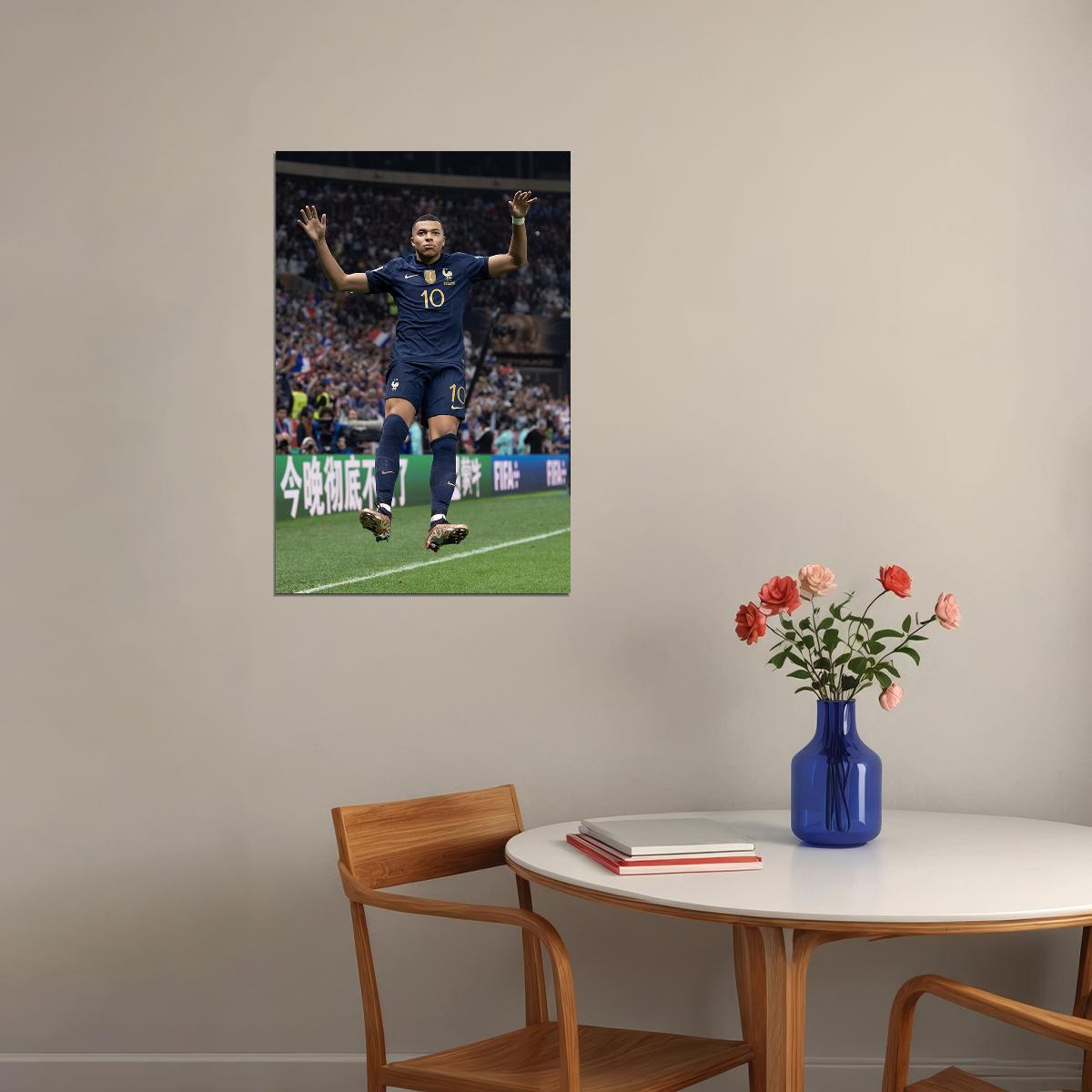 Mbappe Goal Celebration France Football World Soccer Fans Poster Wall Art Print Home Wall Decor - xonomax