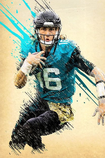 Jacksonville Jaguars Footballer Trevor Lawrence Scorer Poster Wall Art Print Home Wall Decor