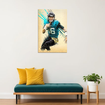 Jacksonville Jaguars Footballer Trevor Lawrence Scorer Poster Wall Art Print Home Wall Decor