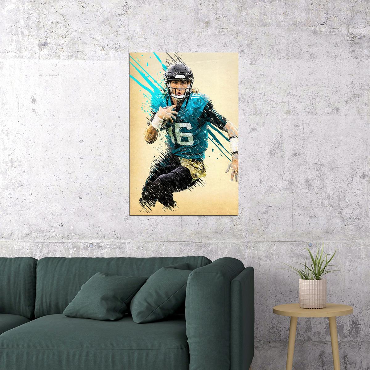 Jacksonville Jaguars Footballer Trevor Lawrence Scorer Poster Wall Art Print Home Wall Decor