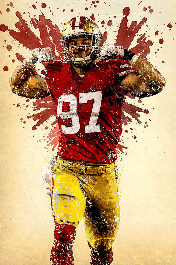 San Francisco 49ers Nick Bosa American Football Player Poster Wall Art Print Home Wall Decor