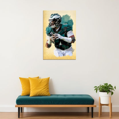 Philadelphia Eagles Jalen Hurts American Footballer Poster Wall Art Print Home Wall Decor