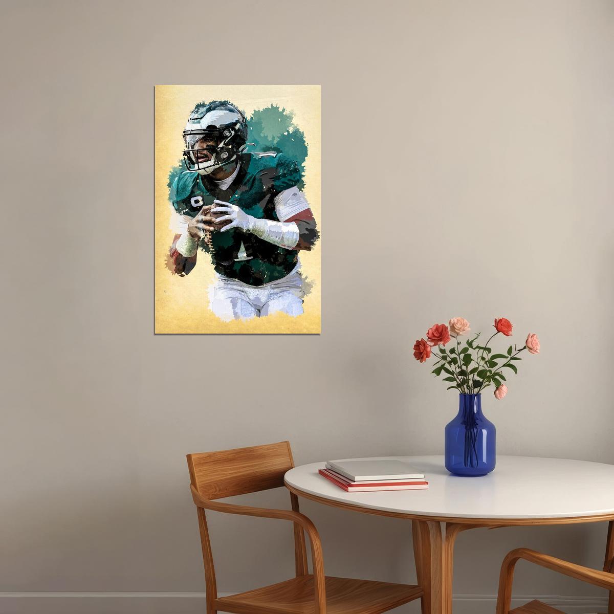 Philadelphia Eagles Jalen Hurts American Footballer Poster Wall Art Print Home Wall Decor