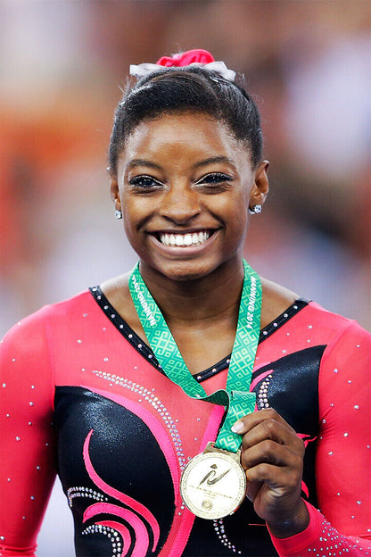 Simone Biles Famous Gymnastics Athlete Medal Poster Wall Art Print Home Wall Decor