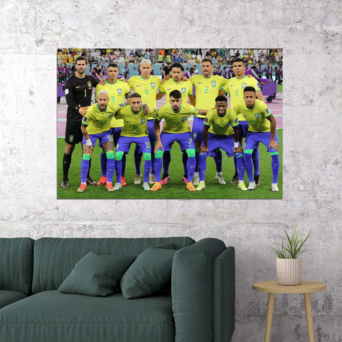 Brazil National Football Team World Cup Poster Wall Art Print Home Wall Decor