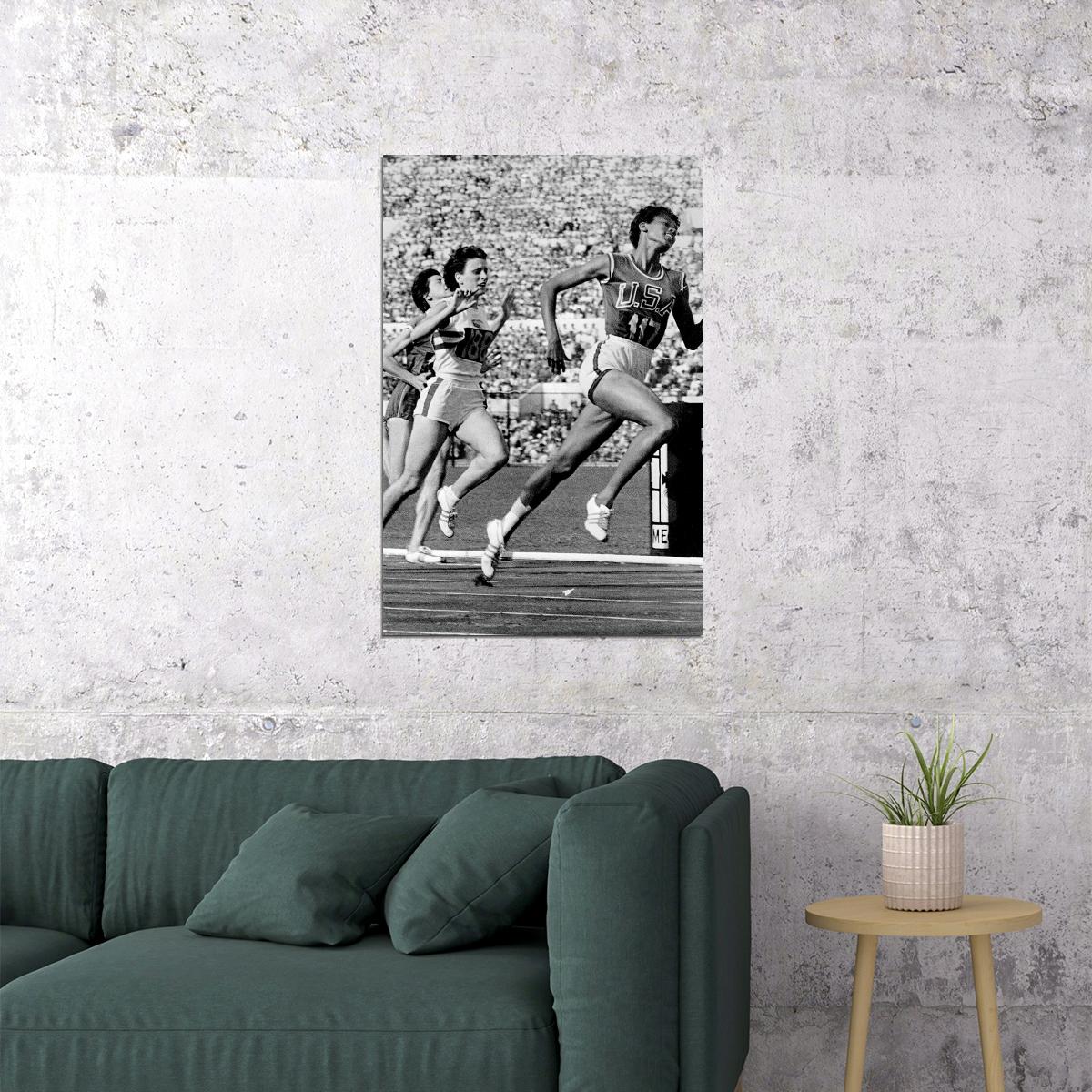 Wilma Rudolph Track And Field Sports Poster Wall Art Print Home Wall Decor