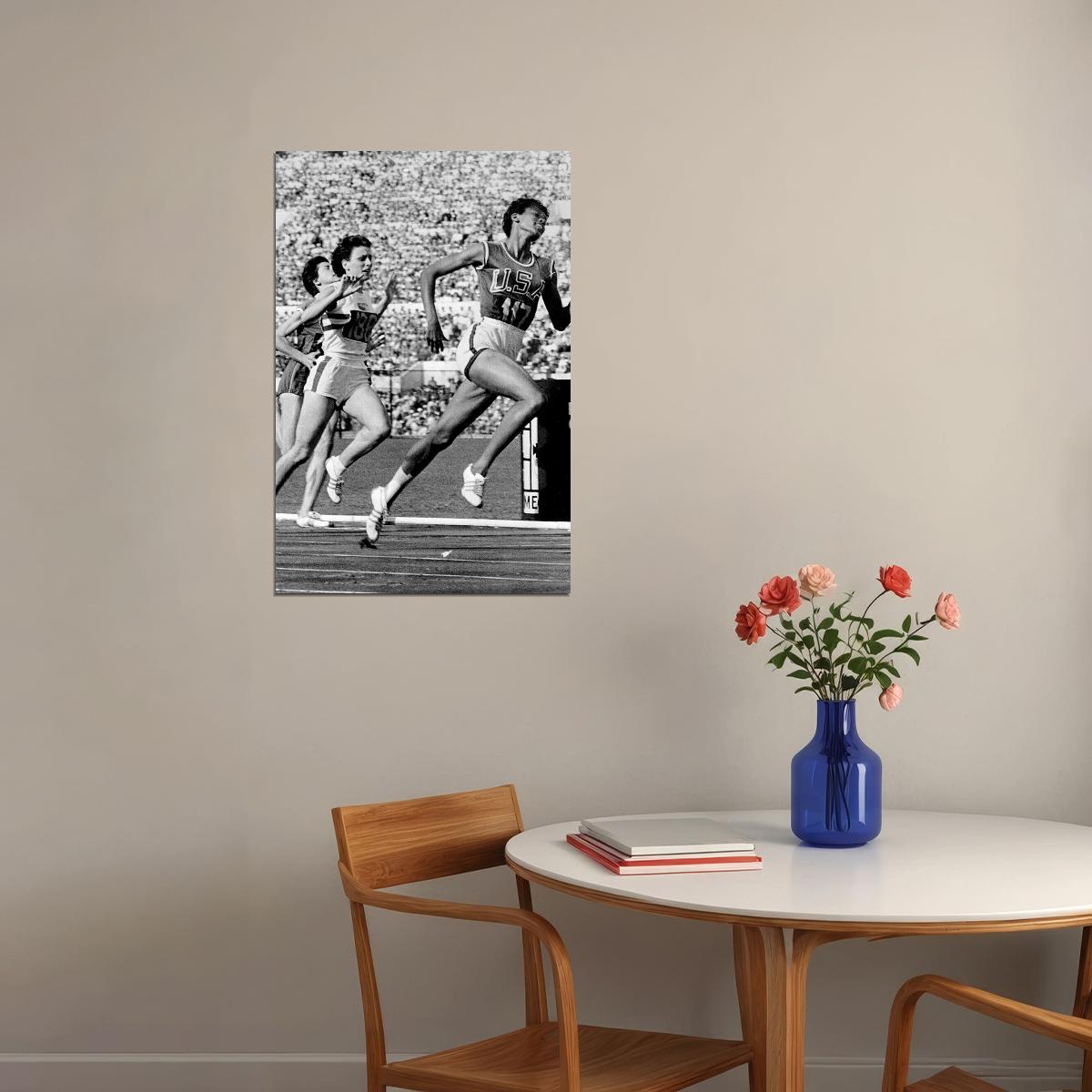 Wilma Rudolph Track And Field Sports Poster Wall Art Print Home Wall Decor