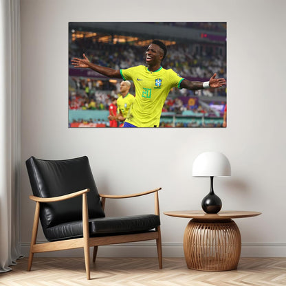 Vini Jr Goal Celebration Brazil World Cup Poster Wall Art Print Home Wall Decor