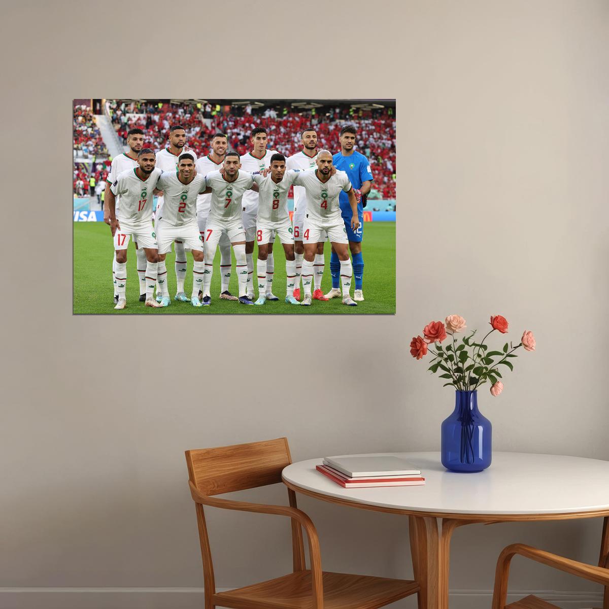 Morocco National Football Team World Cup Poster Wall Art Print Home Wall Decor - xonomax