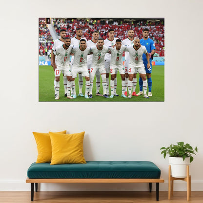 Morocco National Football Team World Cup Poster Wall Art Print Home Wall Decor - xonomax