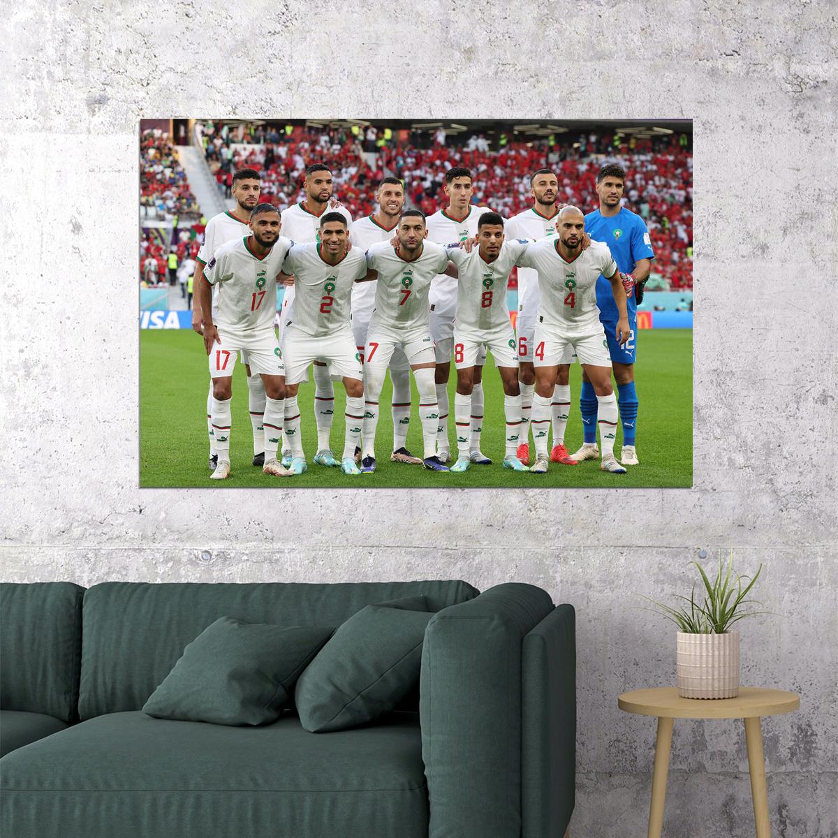 Morocco National Football Team World Cup Poster Wall Art Print Home Wall Decor - xonomax