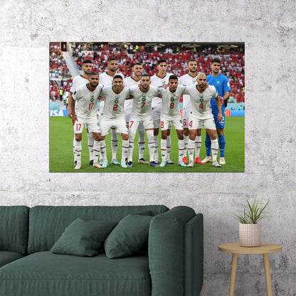 Morocco National Football Team World Cup Poster Wall Art Print Home Wall Decor - xonomax