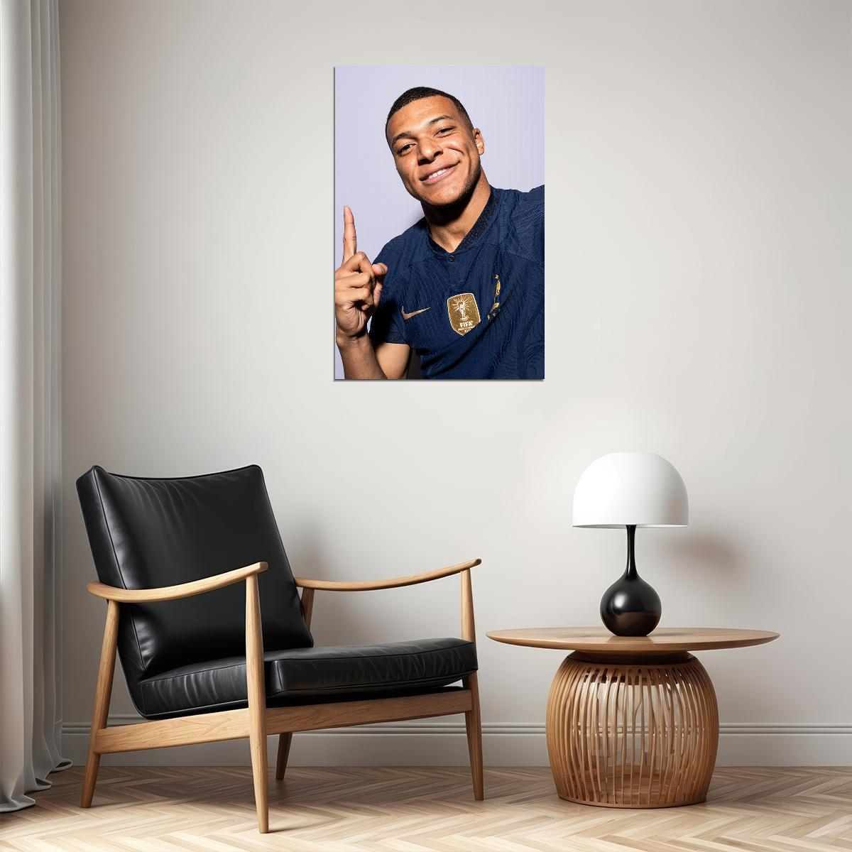 Kylian Mbappe France World Soccer Fans 2022 Poster Wall Art Print Home Wall Decor