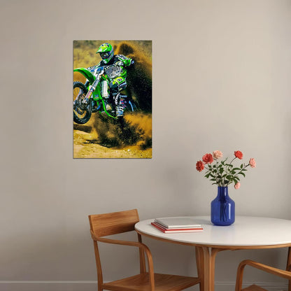 Ricky Carmichael Motorcycle Cross Country Poster Wall Art Print Home Wall Decor